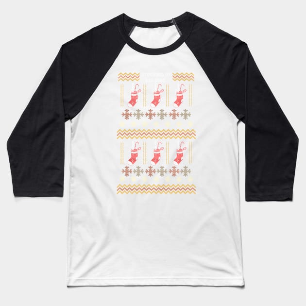 Christmas Sweater Stocking of Holding - Board Games Dungeon TRPG Design - Board Game Art Baseball T-Shirt by MeepleDesign
